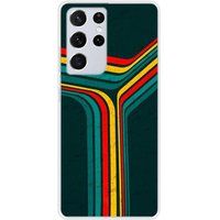 Samsung Galaxy S21 Ultra Retro lines Bedrukt siliconen hoesje