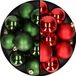 Merkloos / Sans marque Kaemingk B.V. 24x stuks kunststof kerstballen mix van rood en donkergroen 6 cm