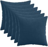 vidaXL - Kussensloop - 6 stuks - HEERLEN - Marineblauw - 35 x 35 cm - Corduroy
