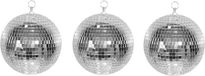 Merkloos Disco spiegel bal - 3x - zilver - Dia 20 cm - Versiering