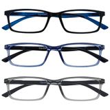OPULIZE See 3 Stuks Blauw Licht Blokkeert Bril Zwart Blauw Grijs Computer Ontspiegeld Mannen Vrouwen BBB9-137 +0,00