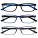 OPULIZE See 3 Stuks Blauw Licht Blokkeert Bril Zwart Blauw Grijs Computer Ontspiegeld Mannen Vrouwen BBB9-137 +0,00