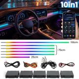 StarTech RGB-automatische verlichting 10-in-1 LED-omgevingsverlichtingsset, 12V - RGB - LED-strips voor voetruimte en deuren - Sequentieel lichteffect - Deurwaarschuwingsfunctie
