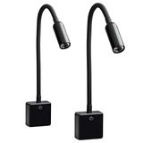SEBSON LED Stopcontact Lamp Dimbaar Zwart - Set van 2