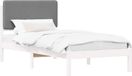 vidaXL Bedframe met gestoffeerde hoofdbord, lichtgrijs, 100 x 200 cm