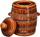 KOTARBAU® Fermentatiepot 3,2 L - Zuurkoolpot - met Deksel en Waterrand Keramische Fermentatiepot - Steengoed - Bruin