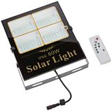Led-zonneprojector, draaibaar, met apart zonnepaneel en afstandsbediening, 60 W, 1375 lumen, IP65-bescherming voor buiten, gebruiksduur 2 nachten, 120 leds
