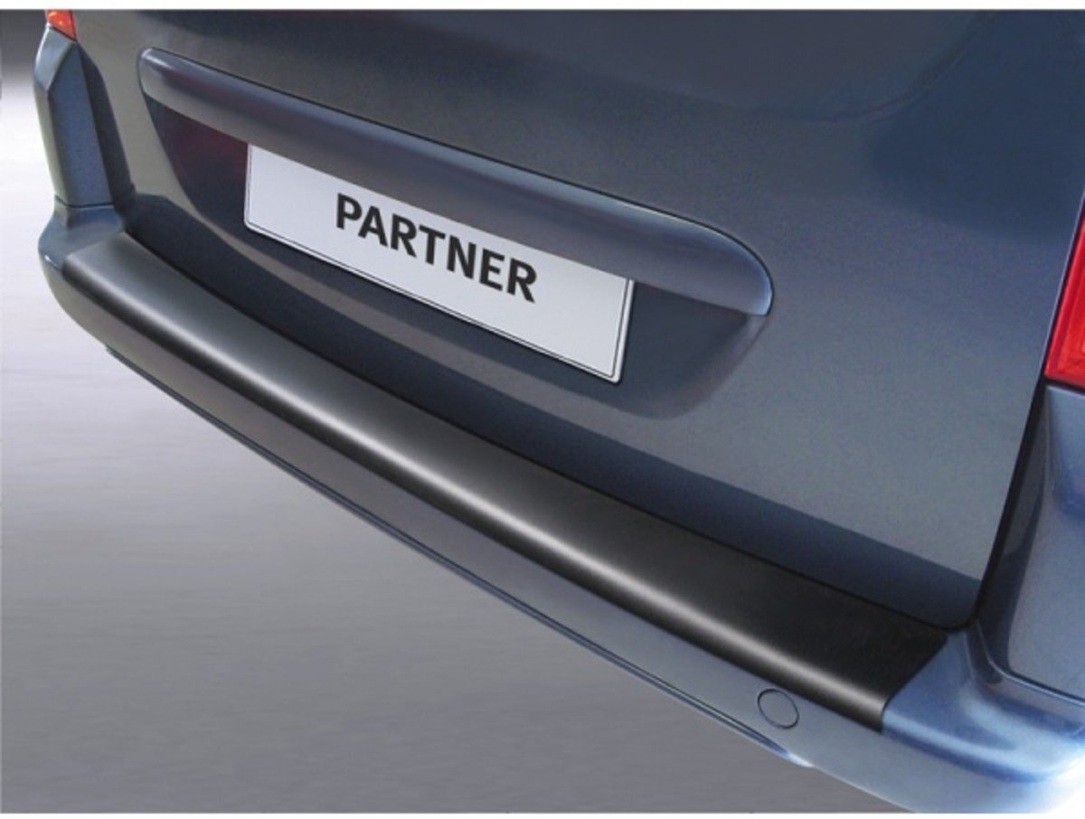 - ABS Achterbumper Beschermlijst Peugeot Partner 2008- (voor Gespoten Bumpers) Zwart