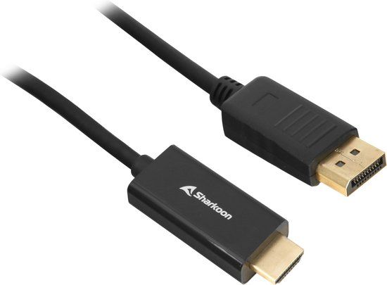 Sharkoon HDMI naar DisplayPort Kabel - 1m - 4K - Zwart