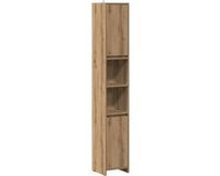 vidaXL Badkamerkast - 30x30x183,5 cm - Bewerkt Hout - Artisanaal Eikenkleur