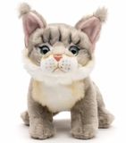 Uni-Toys - Maine-Coon-kat, zittend (grijs) - 18 cm