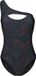Black Premium by EMP Zwart zwempak met print en asymmetrische schouder - Dames - M