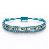 Deja Jewels Touw armband voor dames met multicolor en turquoise kristallen