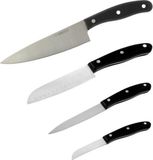 Nirosta Set de couteaux de cuisine, 4 pièces, Acier inoxydable, Poignées en plastique POM