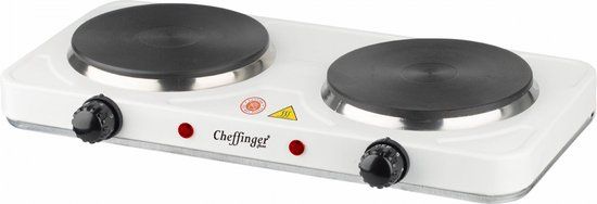 Cheffinger CF-EHD1000 - Elektrische kookplaat - 1000 W - Dubbel - Wit