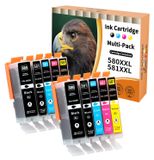 Canon 10 jeux de cartouches d'encre PGI-580 CLI-581 XXL pour imprimantes Canon Pixma