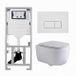 Geberit QeramiQ Dely Swirl Toiletset - 36.3x51.7cm - Geberit UP320 inbouwreservoir - met Burda frame - slim zitting - mat witte metalen bedieningsplaat - rechthoekige knoppen - glans wit