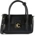 COCCINELLE Leren schoudertas handtas C-Me Lock Mini Bag Grained Leather Noir zwart