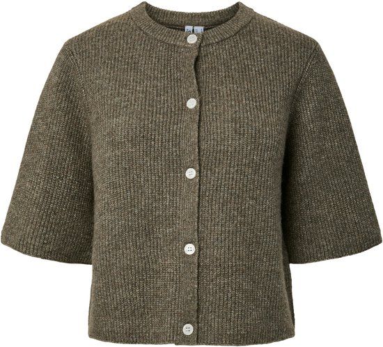 PIECES PCSILLY SS O-NECK KNIT CARDIGAN NOOS BC - Morel - XS