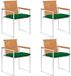 vidaXL Fauteuils de jardin 4 pièces avec coussins bois d'acacia massif vert