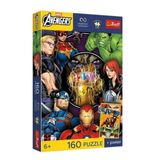 Trefl - The Avengers, héros du jour - 160 pièces - Puzzle coloré de héros de conte de fées, combinez-le avec vous-même, affiche unique incluse, divertissement créatif, amusement pour les enfants à