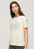 Superdry Metallic T-shirt met logo en relaxte pasvorm - Dames - T-shirts