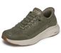 Skechers dames CONTOUR FOAM NATURAL EASE sportschoenen, Olive Suede/Textile/Trim, 38.5 EU