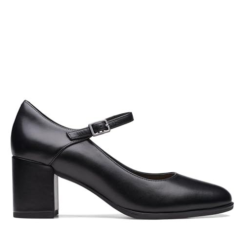 Clarks Freva55 Strap Womens Black Leather, 3.5