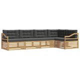 vidaXL - Buiten - bank - set - 5 - st - Wit - en - antracietkleurig - Polyester