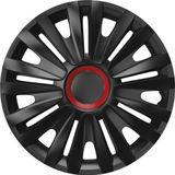 Versaco Wieldoppen Royal Red Ring Black 14 inch - Set van 4