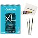 Block Canson XL Aquarel Blok A4 met 30 vellen, aquarel 12 Aquafine Travel Set Daler Rowney en 3 ronde kwasten complete set professionele aquarel voor alle leeftijden - Ofituria