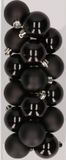 Decoris petites boules de Noël - 16x pc - noir - 4 cm - plastique