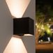 HOFTRONIC Kansas V2 LED wandlamp - IP65 - 3000K warm wit - 7 watt - Up & down light - Zwart