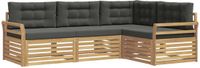 vidaXL - Buiten - bank - set - 4 - st - Wit - en - antracietkleurig - Polyester