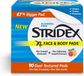 Stridex Pads anti-acné XL pour visage et corps - Sans alcool 90 pièces