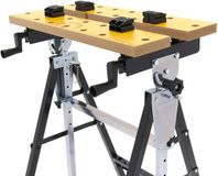 HBM machines HBM draagbare werkbank inklapbaar, in hoogte verstelbaar en kantelbaar werkblad, hout, 150 kg, 60,5 x 64 x 85,5 cm