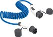 as - Schwabe Type 2 oplaadkabel spiraal voor hybride en elektrische auto's 3,6 kW / 1-5 m / 16 A / 230 V - E-auto EV/PHEV modus 3 spiraaloplaadkabel 1-fasig - met tas - weerbestendig - blauw, 65120