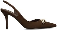 Sacha - Dames - Bruine slingback pumps met goudkleurig detail - Maat 36