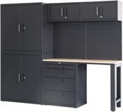 HBM Premium Modulair Werkplaatssysteem, 8 Delig, Mat Zwart