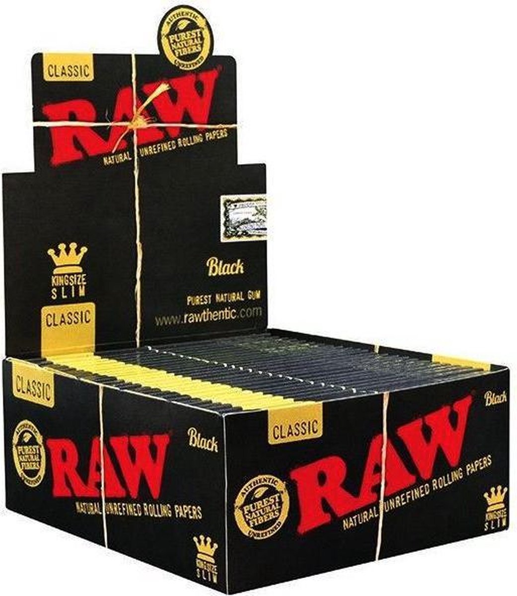 Raw RAW 18236 Black King Size Slim Classic Ultradun-50 boekjes à 32 vel, papier