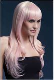 Fever lange blonde pruik met roze highlights