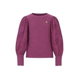 Like Flo getailleerde gebloemde blousetop met borduursels - paars