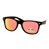 Merkloos / Sans marque LOUD AND CLEAR® Heren Zonnebril - Dames Zonnebril - Mat Zwart - Gepolariseerd - Polariserend - Rood Oranje Spiegelglazen