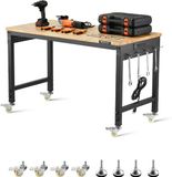 VEVOR Werkbank 907kg Werktafel met Socket Pegboard 1220x610x711-1003mm