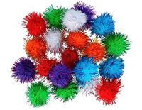 INNSPIRO Pompons van polypropyleen, glanzend, gemengde kleuren, 50 mm, 50 stuks