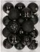 Bellatio Decorations Shoppartners Bv Set van 37x stuks kunststof/plastic kerstballen zwart 6 cm - Kerstversiering