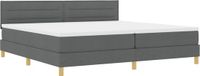 vidaXL Boxspring bed met kussen Donkergrijs 200 x 200 cm Stof