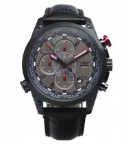 Aviator F-Series World Time AVW1369G185 - Heren Horloge - Zwart - 45mm - Leer