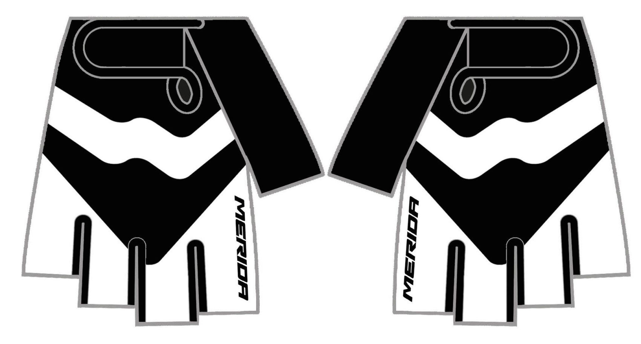 Merida Handschoenen kort zwart/wit - 740113B208S