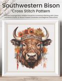 Southwestern Bison Cross Stitch Pattern